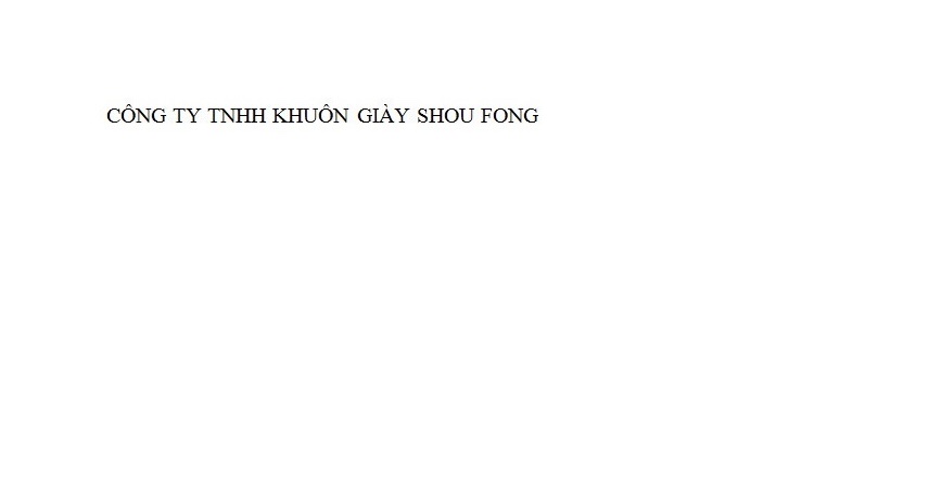 CÔNG TY TNHH KHUÔN GIÀY SHOU FONG